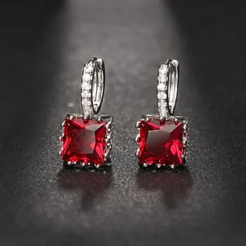 Náušnice Sisi Jewelry Náušnice Swarovski Elements Luisa Ruby E1332-ET-G1071-2 Červená