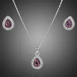 Francesca Petrucci Souprava náhrdelníku a náušnic Swarovski Elements Adrianna SET0051 Fialová 38 cm + 3 cm (prodloužení)