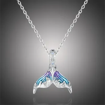 Náhrdelník GRACE Silver Jewellery Stříbrný náhrdelník Ploutev Mořská Panna, stříbro 925/1000 NH-BSC876/53 Stříbrná 45 cm + 5 cm (prodloužení)