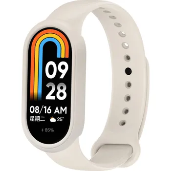 Příslušenství k chytrým hodinkám eses Silikonový řemínek a rámeček pro Xiaomi Smart Band 8, 9 a 10 - Béžový