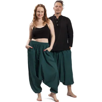 Harémové kalhoty / Sultánky CLASSIC smaragdově zelené