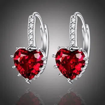 Náušnice Sisi Jewelry Náušnice Swarovski Elements Elizabeth Garnet - srdíčko E1142-ET-402(7) Červená