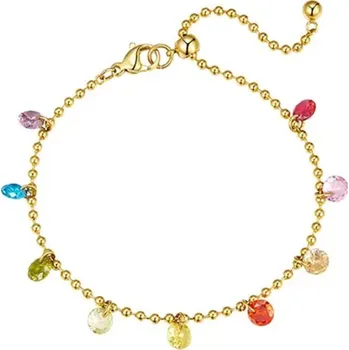 Náramek JAY Náramek s barevnými zirkony Rainbow Galaxy JAY-9054 Zlatá 20 cm