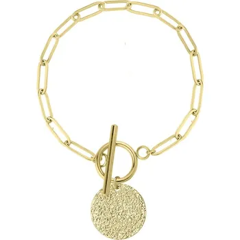 Náramek Manoki Ocelový náramek s medailonem Frida Gold, chirurgická ocel BA922G Zlatá 18,5 cm