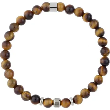 Náramek Manoki Korálkový náramek Christian - 6 mm přírodní Tygří oko X-BA1003SA/22 Hnědá 22 cm