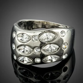 Prsten Francesca Petrucci Prsten Swarovski Elements Corti P0179-57 57 Bílá/čirá