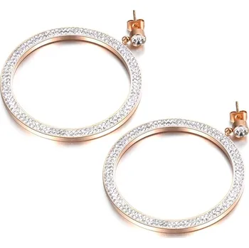 Náušnice Victoria Filippi Stainless Steel Ocelové náušnice se zirkony Olga - chirugická ocel, kruhy NAUE18083/14 Zlatá