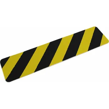 Výstražná páska Černo-žlutá korundová protiskluzová páska (pás) pro nerovné povrchy FLOMA Conformable Haza, 80081162