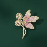 Éternelle Brož se zirkony Rossella - motýl B7314-LXT1047H Zlatá