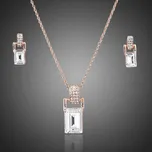 Francesca Petrucci Souprava náhrdelníku a náušnic Swarovski Elements Bellini SET0056 Bílá/čirá 37 cm + 3 cm (prodloužení)