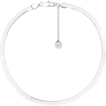 Náhrdelník Manoki Ocelový náhrdelník Elsa 5 mm plochý had, chirurgická ocel, choker WA616 Stříbrná 35 cm + 5 cm (prodloužení)