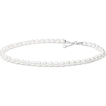 Náhrdelník Gaura Pearls Perlový náhrdelník Millie - sladkovodní perla, stříbro 925/1000 FCW48 45 cm + 3 cm (prodloužení) Bílá