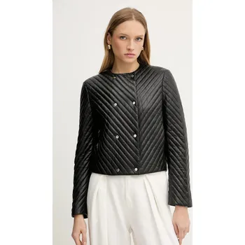 Kožená bunda BOSS Sandru 50541919 černá 99X, vel. 36