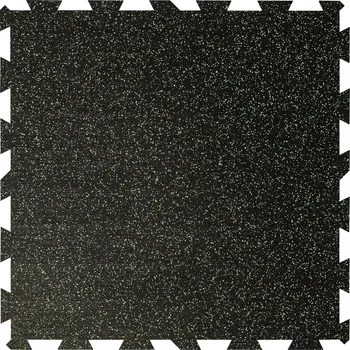 Černo-zelená gumová modulová puzzle dlažba (střed) FLOMA FitFlo SF1050 - 100 x 100 x 2 cm, 80903789