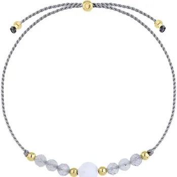 Náramek Manoki Náramek se šňůrkou znamení zvěrokruhu Rak - labradorit, měsíční kámen BA1201LM 24 cm