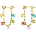 JAY Náušnice s barevnými zirkony Rainbow Galaxy, chirurgická ocel JAY-9062 Zlatá