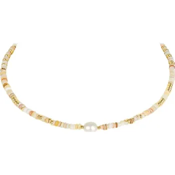 Náhrdelník JAY Korálkový náhrdelník Danielle - křemen, sladkovodní perla JAY-9022-ZS56148(2) Zlatá 44 cm + 5 cm (prodloužení)