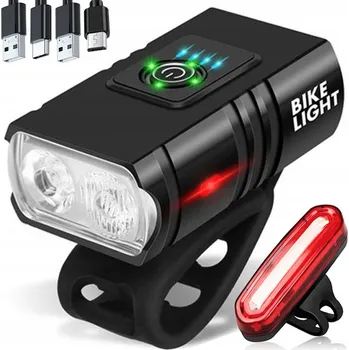 Cyklosvítilna Sada světel na kolo BLX, dobíjecí LED, 1000 lm, voděodolná, černá