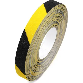 Výstražná páska Černo-žlutá korundová protiskluzová páska FLOMA Super Hazard - 18,3 x 2,5 cm tloušťka 1 mm, 80081091