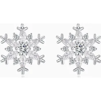 Náušnice Éternelle Náušnice se zirkony Sněhová vločka E1387-20222291 Stříbrná
