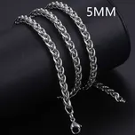 Daniel Dawson Pánský ocelový náhrdelník Thomas, 5 mm wheat řetízek, chirurgická ocel NH1238/60 Stříbrná 60 cm