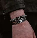 Daniel Dawson Souprava tří vikingských náramků Ulrik NR2046-HTMYB0001 Černá Nastavitelná