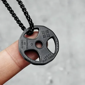 Náhrdelník Daniel Dawson Pánský ocelový náhrdelník Tri Grip Black - kotouč na činku NH1310-N873 Černá 60 cm