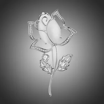 Brož Éternelle Brož Swarovski Elements Catherina - květina B8047-XR06520B Stříbrná