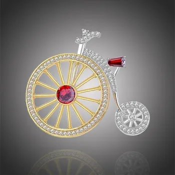 Brož Éternelle Brož Swarovski Elements Eugéne - Velké kolo - velocipéd B7260-XR03593 Zlatá