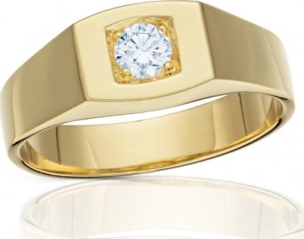 pánský zlatý prsten s diamantem 0.30ct H/VVS2 s GIA certifikátem