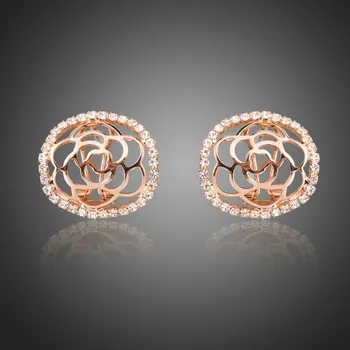 Náušnice Francesca Petrucci Náušnice Swarovski Elements Giannina E0283 Zlatá