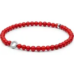 Gaura Pearls Korálový náramek Léa - korál, stříbro 925/1000 244-40B Červená 18 cm