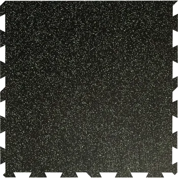 Černo-zelená gumová modulová puzzle dlažba (okraj) FLOMA IceFlo SF1100 - 100 x 100 x 2 cm, 80806316