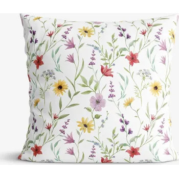 Povlak na polštářek Dekorační povlak na polštář - Barevné jarní kvítí 45 x 45 cm