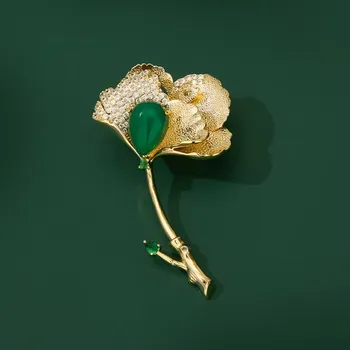 Brož Éternelle Květinová brož se zirkony Eduarda B7210-XZ21169 Zlatá