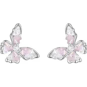 Náušnice JAY Náušnice s pastelově růžovými raw krystaly - stříbrné zapínání JAY-9107-ZS56014(3) Růžová