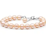 Gaura Pearls Perlový náramek Lily - řiční perla, stříbro 925/1000 FARP885-B 19 cm + 4 cm (prodloužení) Růžová