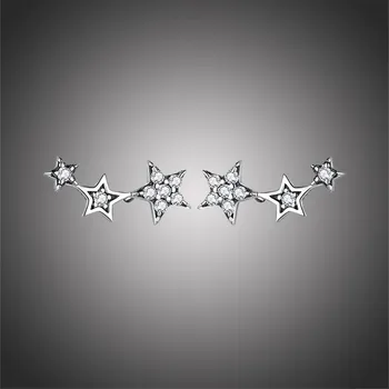 Náušnice GRACE Silver Jewellery Stříbrné náušnice se zirkony Alesa Silver, stříbro 925/1000, hvězdy E-SCE175-3/39 Stříbrná