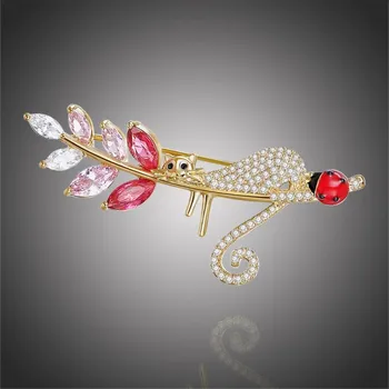 Brož Éternelle Lazy Cat Zlatá