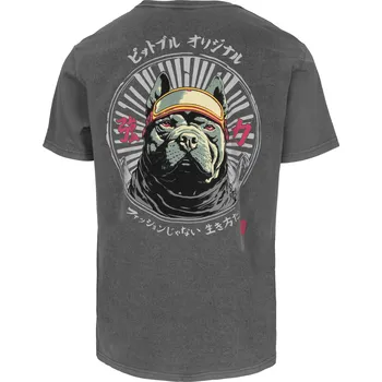 Pánské tričko PitBull West Coast - pánské triko MT FUJI washed šedé 3XL