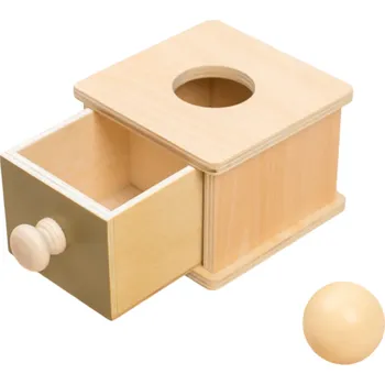 Dřevěná hračka Montessori dřevěná hračk Box s otvorem a zásuvkou Senzorická motorická pomůcka s kuličkou Učení tvarů pro děti dárek