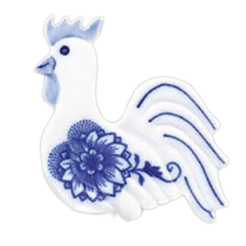 Velikonoční dekorace Cibulák Velikonoční ozdoba kohoutek zápich 6,8 x 6,0 cm Originál Český porcelán Dubí