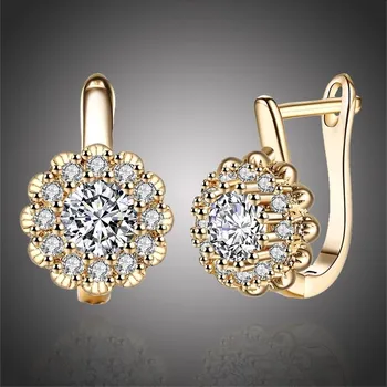 Náušnice Éternelle Náušnice Swarovski Elements Doria Gold E-KZCE151-E Zlatá