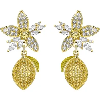 Náušnice Éternelle Luxusní náušnice Sogno Siciliano - letní inspirace E1431 Zlatá