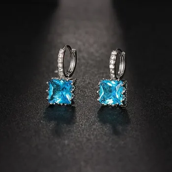 Náušnice Sisi Jewelry Náušnice Swarovski Elements Luisa Topaz E1328-ET-G1071-7 Modrá