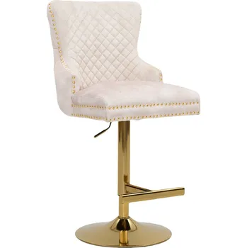 Barová židle 2SET barová židle CASTLE II S RUKOJETÍ béžová samet