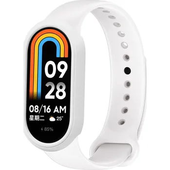 Příslušenství k chytrým hodinkám eses Silikonový řemínek a rámeček pro Xiaomi Smart Band 8, 9 a 10 - Bílý