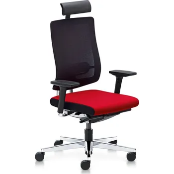 Sedus kancelářská židle black dot net bd-122 s podhlavníkem BARVA POTAHU SEDÁKU: A64089 Atlantic Red, MEMBRÁNA ZÁDOVÉ OPĚRKY: Membran M45 light-grey, TYP KOLEČEK: NA KOBEREC