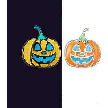 Náušnice GRACE Silver Jewellery Stříbrné náušnice luminiscenční Dýně, stříbro 925/1000 Halloween E-SCE1640/159 Stříbrná