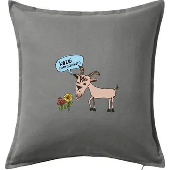 Polštář Kozel zahradníkem - Polštář 50x50 - 50x50 - Pouze potah ( Tmavě šedý melír )